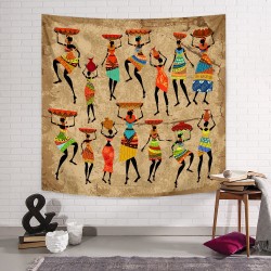 Kraft Zemin Afrikalı Kadınlar Duvar Örtüsü 