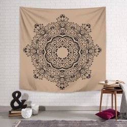 Krem Mandala Duvar Örtüsü 