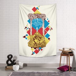 Kum Saati ve Kalp Duvar Örtüsü