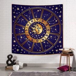 Lacivert Astroloji Duvar Örtüsü 