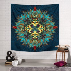 Lacivert Henna Mandala Duvar Örtüsü 