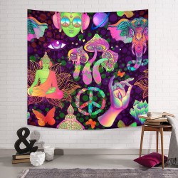 Psychedelic Collage Duvar Örtüsü  Psychedelic Collage Duvar Örtüsü