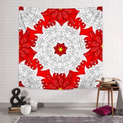 Red White Mandala 2 Duvar Örtüsü  Red White Mandala 2 Duvar Örtüsü