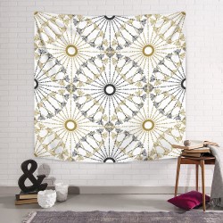 Retro Gold Mandala Duvar Örtüsü  Retro Gold Mandala Duvar Örtüsü