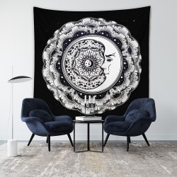 Ay ve Mandala Duvar Örtüsü  Ay ve Mandala Duvar Örtüsü