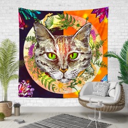 Flower Cat Duvar Örtüsü Flower Cat Duvar Örtüsü