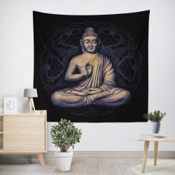 Siyah Buddha Duvar Örtüsü  Siyah Buddha Duvar Örtüsü