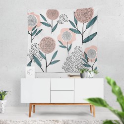Minimal Çiçek Duvar Örtüsü  Minimal Çiçek Duvar Örtüsü