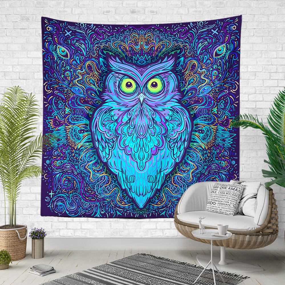 Colorful Owl Duvar Örtüsü