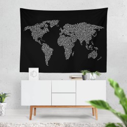 Minimalist Dünya Haritası Duvar Örtüsü  Minimalist Dünya Haritası Duvar Örtüsü