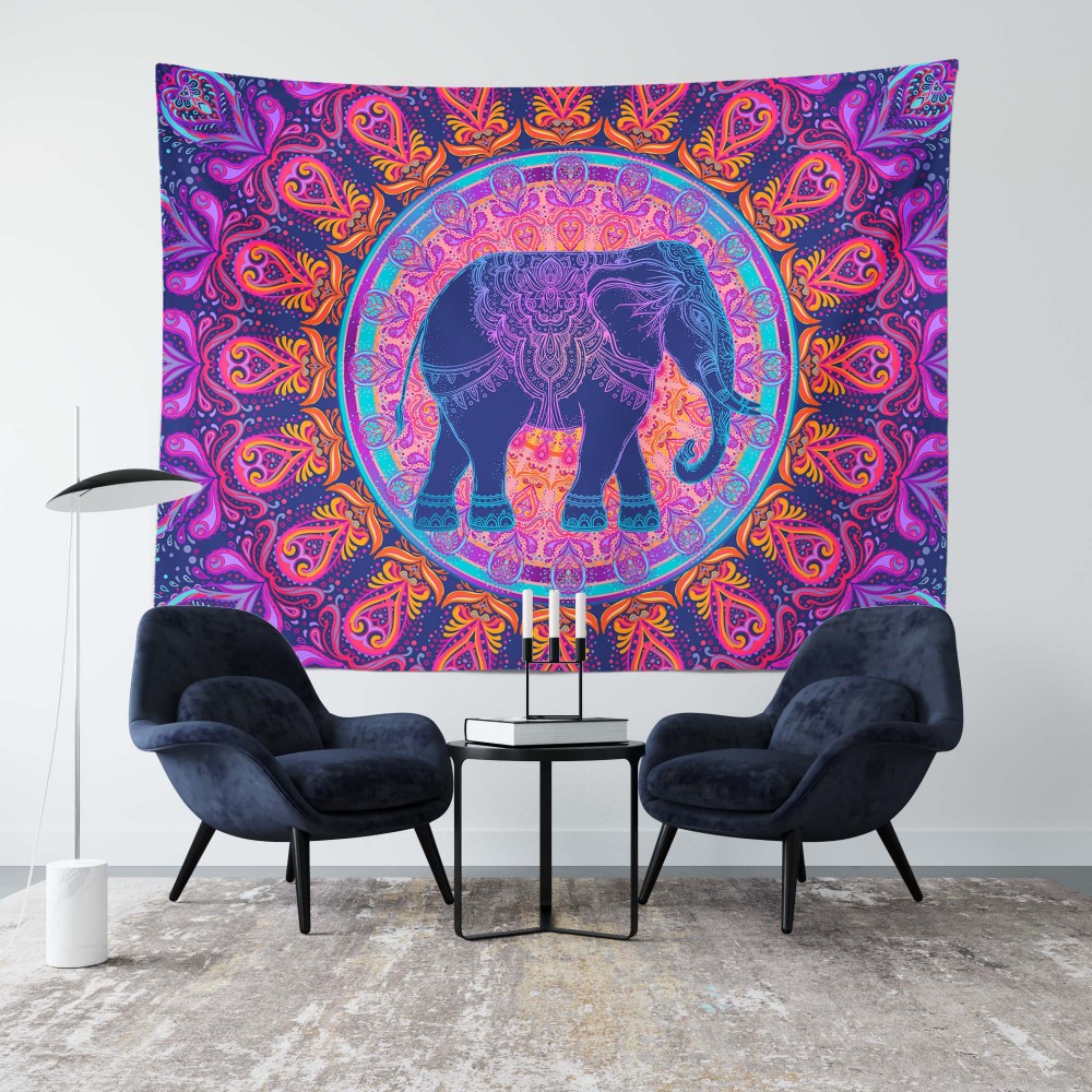 Elephant Mandala Duvar Örtüsü