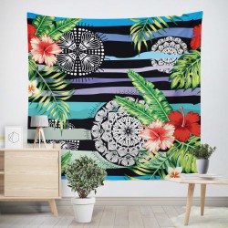 Floral Mandala Duvar Örtüsü  Floral Mandala Duvar Örtüsü