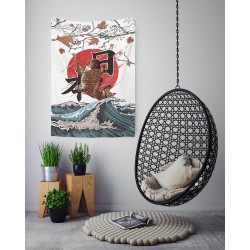 Koi Balığı Duvar Örtüsü  Koi Balığı Duvar Örtüsü