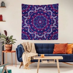 Lacivert Mandala Duvar Örtüsü 