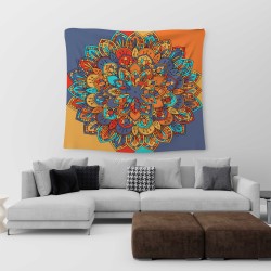 Dört Renk Mandala Duvar Örtüsü  Dört Renk Mandala Duvar Örtüsü