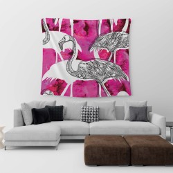 Dekoratif Flamingo Duvar Örtüsü  Dekoratif Flamingo Duvar Örtüsü
