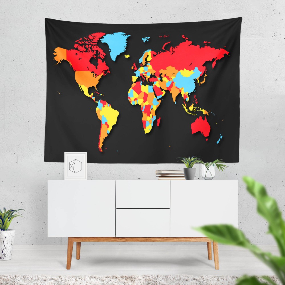 Dünya Haritası Duvar Örtüsü