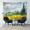 Van Gogh Selvi Ağaçlı Buğday Tarlası Duvar Örtüsü 