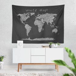 World Map Duvar Örtüsü 