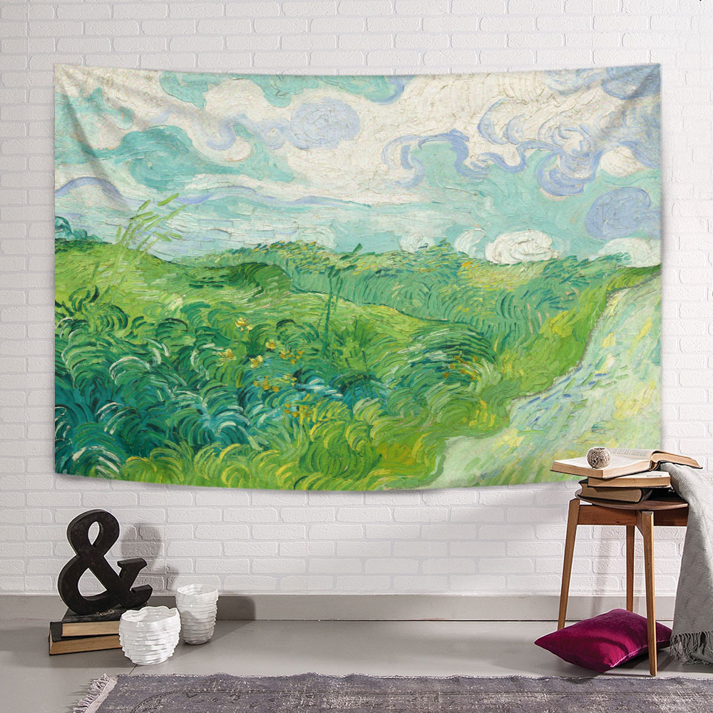 Van Gogh Yeşil Buğday Tarlası Duvar Örtüsü