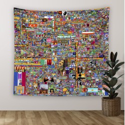 Reddit R/place Piksel Sanatı Duvar Örtüsü