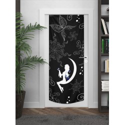 Siyah Ay Kız Kapı Örtüsü 75x200 cm Siyah Ay Kız Kapı Örtüsü 75x200 cm