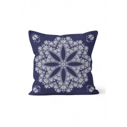 K-145 Blue Carpet Mandala Çift Tarafı Baskılı Kırlent Kılıfı K-145 Blue Carpet Mandala Çift Tarafı Baskılı Kırlent Kılıfı