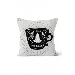 K-166 Coffe Yoga Çift Tarafı Baskılı Kırlent Kılıfı K-166 Coffe Yoga Çift Tarafı Baskılı Kırlent Kılıfı
