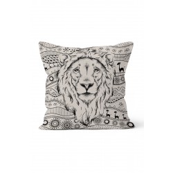 K-190 Etnik Minimal Aslan Çift Tarafı Baskılı Kırlent Kılıfı K-190 Etnik Minimal Aslan Çift Tarafı Baskılı Kırlent Kılıfı