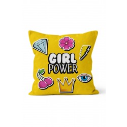 K-215 Girl Power Yellow Çift Tarafı Baskılı Kırlent Kılıfı K-215 Girl Power Yellow Çift Tarafı Baskılı Kırlent Kılıfı