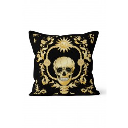 K-224 Gold Skull  Çift Tarafı Baskılı Kırlent Kılıfı K-224 Gold Skull  Çift Tarafı Baskılı Kırlent Kılıfı