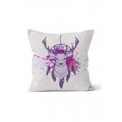 K-291 Mor Geyik  Çift Tarafı Baskılı Kırlent Kılıfı K-291 Mor Geyik  Çift Tarafı Baskılı Kırlent Kılıfı