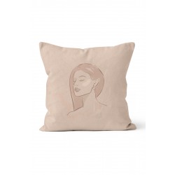 K-320 Pink Flow Girl Face Çift Tarafı Baskılı Kırlent Kılıfı K-320 Pink Flow Girl Face Çift Tarafı Baskılı Kırlent Kılıfı