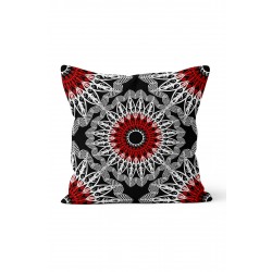 K-342 Red White Mandala Çift Tarafı Baskılı Kırlent Kılıfı K-342 Red White Mandala Çift Tarafı Baskılı Kırlent Kılıfı