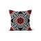 K-342 Red White Mandala Çift Tarafı Baskılı Kırlent Kılıfı