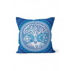 K-394 Tree Mandala Blue Çift Tarafı Baskılı Kırlent Kılıfı K-394 Tree Mandala Blue Çift Tarafı Baskılı Kırlent Kılıfı