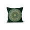 K-462 Yeşil Aztek Mandala Çift Tarafı Baskılı Kırlent Kılıfı