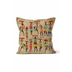 K-558 Kraft Zemin Afrikalı Çift Tarafı Baskılı Kırlent Kılıfı K-558 Kraft Zemin Afrikalı Çift Tarafı Baskılı Kırlent Kılıfı