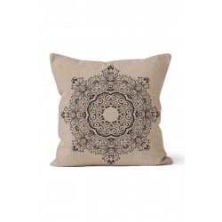K-559 Krem Mandala Çift Tarafı Baskılı Kırlent Kılıfı K-559 Krem Mandala Çift Tarafı Baskılı Kırlent Kılıfı