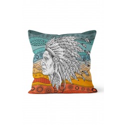 K-613 Dekoratif Kızılderili Çift Tarafı Baskılı Kırlent Kılıfı K-613 Dekoratif Kızılderili Çift Tarafı Baskılı Kırlent Kılıfı