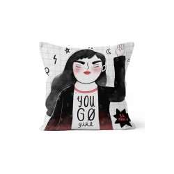 K-1016 You Go Girl Çift Tarafı Baskılı Kırlent Kılıfı K-1016 You Go Girl Çift Tarafı Baskılı Kırlent Kılıfı