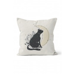 K-1020 Ay Kedi Çift Tarafı Baskılı Kırlent Kılıfı K-1020 Ay Kedi Çift Tarafı Baskılı Kırlent Kılıfı