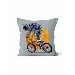 K-693 Astronot Bisiklet Çift Tarafı Baskılı Kırlent Kılıfı K-693 Astronot Bisiklet Çift Tarafı Baskılı Kırlent Kılıfı