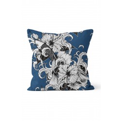 K-701 Balık Çiçek Mavi Çift Tarafı Baskılı Kırlent Kılıfı K-701 Balık Çiçek Mavi Çift Tarafı Baskılı Kırlent Kılıfı