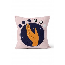 K-728 El ve Ay Döngüleri Çift Tarafı Baskılı Kırlent Kılıfı K-728 El ve Ay Döngüleri Çift Tarafı Baskılı Kırlent Kılıfı