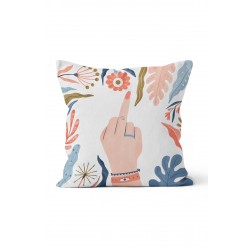 K-743 Floral El Hareketi Çift Tarafı Baskılı Kırlent Kılıfı K-743 Floral El Hareketi Çift Tarafı Baskılı Kırlent Kılıfı