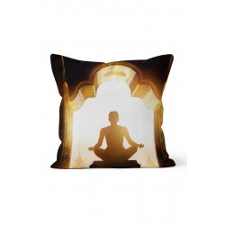 K-918 Meditasyon ve Işık Çift Tarafı Baskılı Kırlent Kılıfı