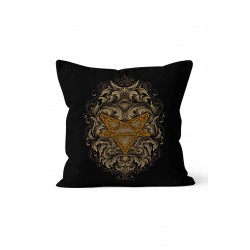 K-936 Pentagram Göz Boynuz Çift Tarafı Baskılı Kırlent Kılıfı