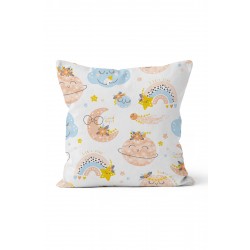 K-943 Rengarenk Gezegen Çizimleri Çift Tarafı Baskılı Kırlent Kılıfı