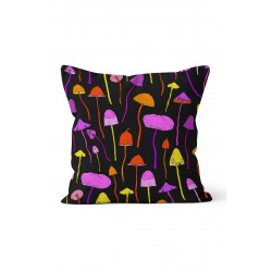 K-945 Renkli Mantarlar Çift Tarafı Baskılı Kırlent Kılıfı